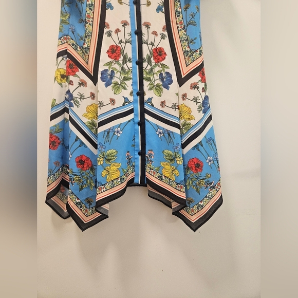Alice + Olivia Conner Floral-Print Handkerchief Shirtdress Size XS - Picture 8 of 14